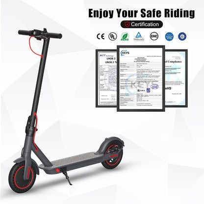 OBX 350W Electric Scooter for Adults, 18MPH & 12-16 Miles Range, 8.5" Solid Tires, Foldable Commuting E-Scooter with APP Control & Brake System